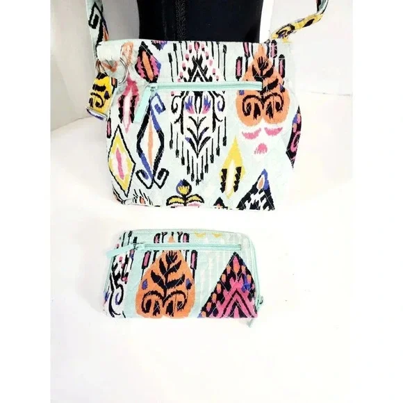 Vera Bradley Hipster Crossbody Purse Pueblo Teal Quilted Bag W/ Matching… - Picture 5 of 12